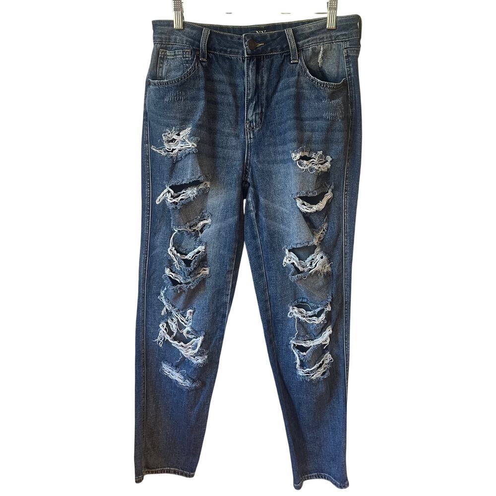 NY&C Dream Curvy Boyfriend Distress Jeans Sz 8